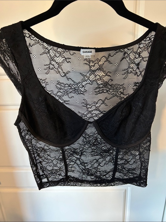 Garage Other - GARAGE Black Lace Longline Underwire Bralette